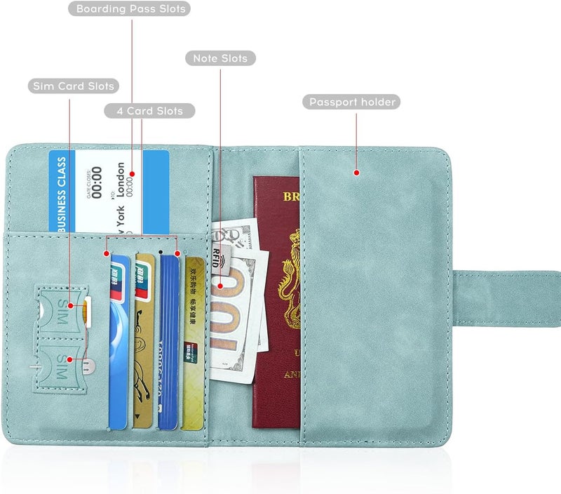 ILIYAH -Passport Cover-Passport Holder Travel Wallet-RFID Blocking Passport Case Travel Accessories Card Holder Wallet Unisex Travel Gifts(Blue) - Image 5